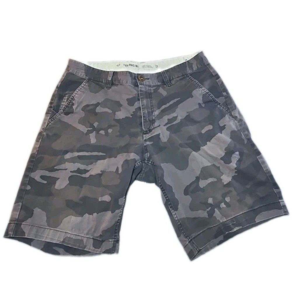Fox Racing Shorts Mens 34 Gray Camo Cargo Ripstop Motocross Y2K Streetwear Casua
